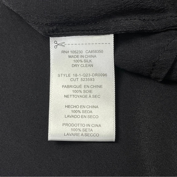 EQUIPMENT Femme Tira silk black asymmetrical hem sleeveless shirt dress, size XS - Picture 14 of 16